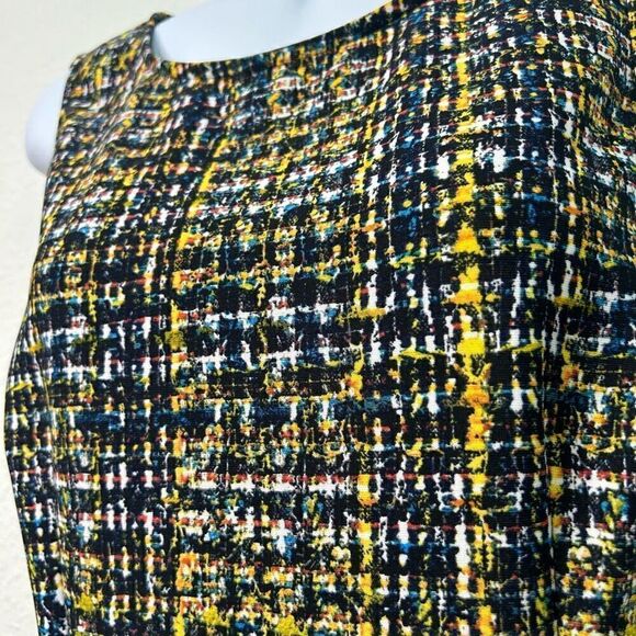 Joseph Ribkoff Multicolor Artsy Sleeveless Scoop Neck Sheath Dress Size 10 US - Picture 4 of 13